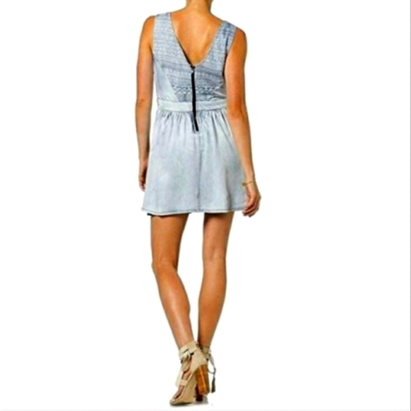 Miss Me Denim Chambray Blue Mini Flare Dress Skater Western Size M Rodeo. - Picture 12 of 12